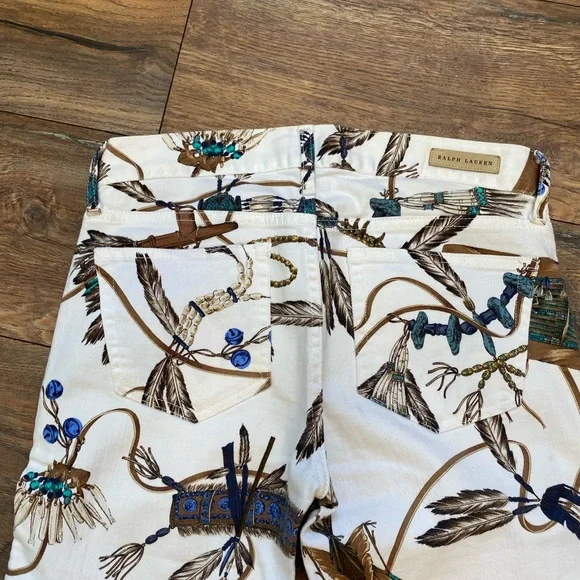 Ralph Lauren Rare Blue Label Native American Indian White Jeans - Sz 27 - Picture 7 of 10